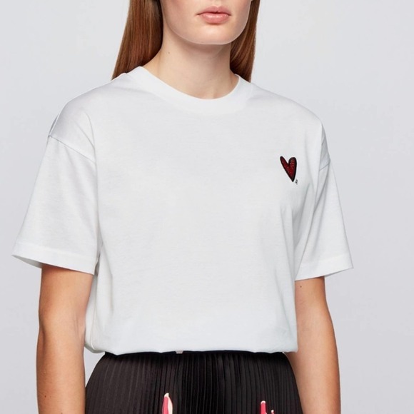 Boss Hugo Boss x Justin Teodoro relaxed fit Tshirt with heart embroidery size S - Picture 1 of 12